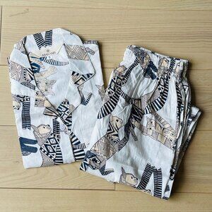 BRAND NEW Hand Block-Print Cotton Sleepwear Long pajamas Bridesmaid Set Gift